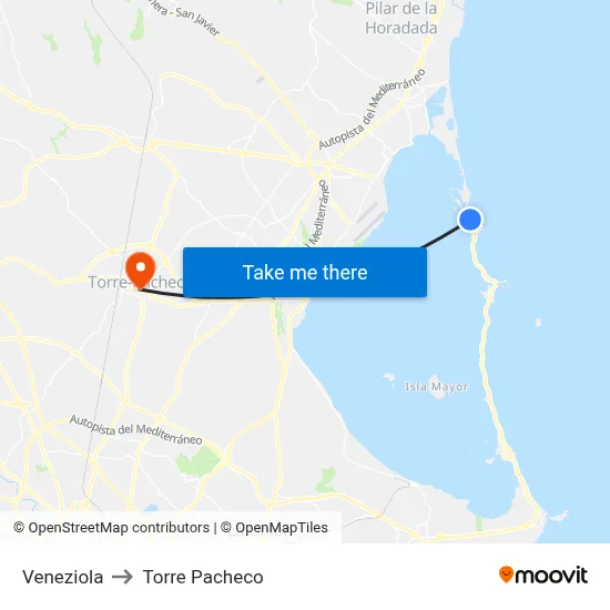 Veneziola to Torre Pacheco map