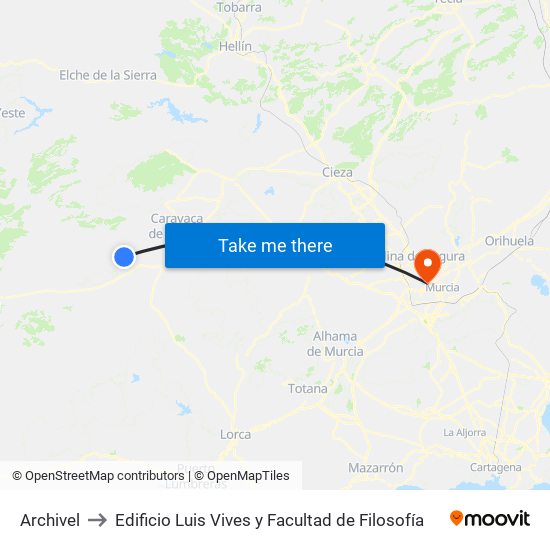 Archivel to Edificio Luis Vives y Facultad de Filosofía map