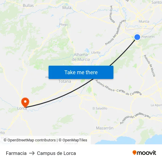 Farmacia to Campus de Lorca map