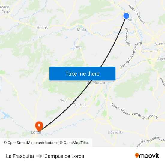 La Frasquita to Campus de Lorca map