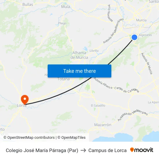 Colegio José María Párraga (Par) to Campus de Lorca map