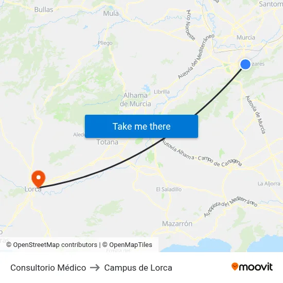 Consultorio Médico to Campus de Lorca map