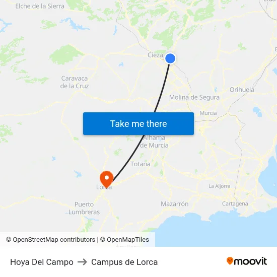 Hoya Del Campo to Campus de Lorca map