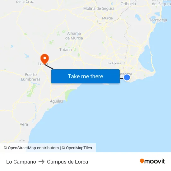 Lo Campano to Campus de Lorca map