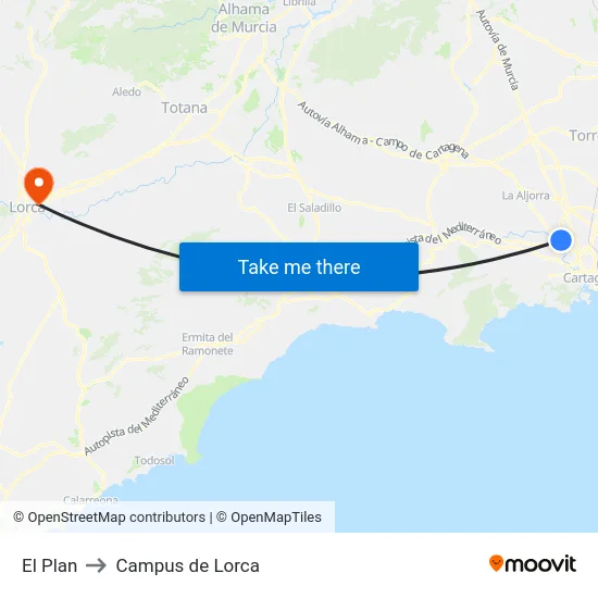 El Plan to Campus de Lorca map