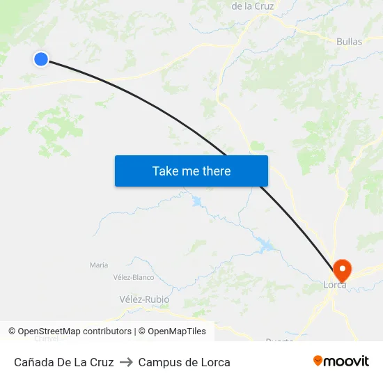 Cañada De La Cruz to Campus de Lorca map