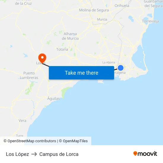 Los López to Campus de Lorca map