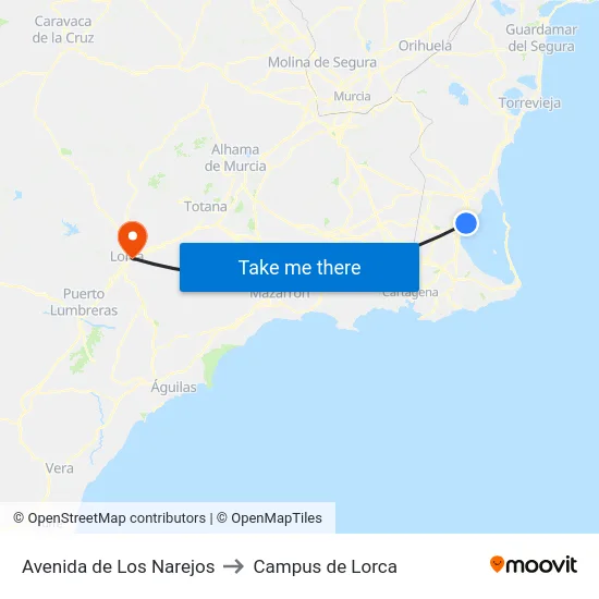 Avenida de Los Narejos to Campus de Lorca map