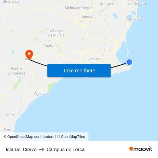 Isla Del Ciervo to Campus de Lorca map