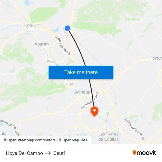 Hoya Del Campo to Ceutí map