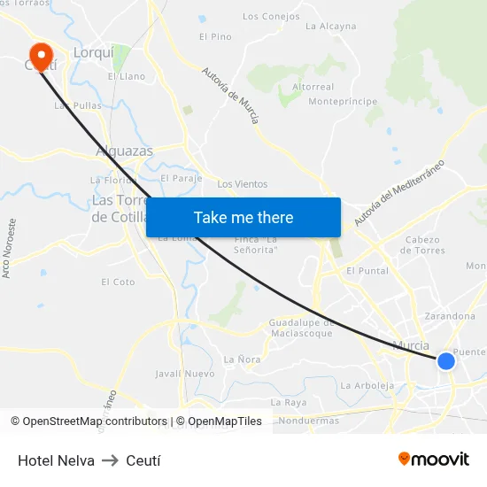 Hotel Nelva to Ceutí map
