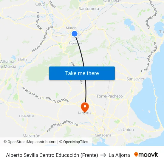 Alberto Sevilla Centro Educación (Frente) to La Aljorra map