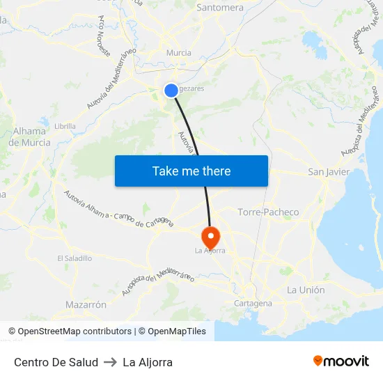Centro De Salud to La Aljorra map