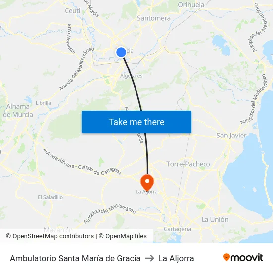 Ambulatorio Santa María de Gracia to La Aljorra map