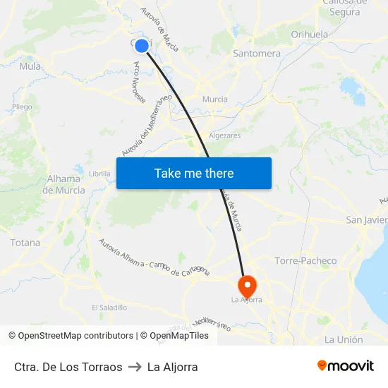 Ctra. De Los Torraos to La Aljorra map