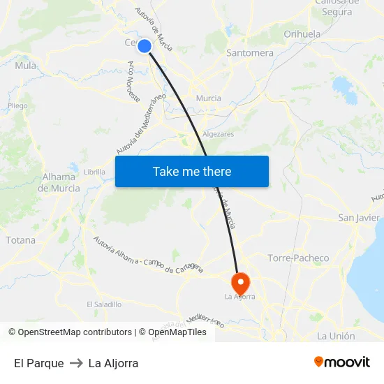 El Parque to La Aljorra map
