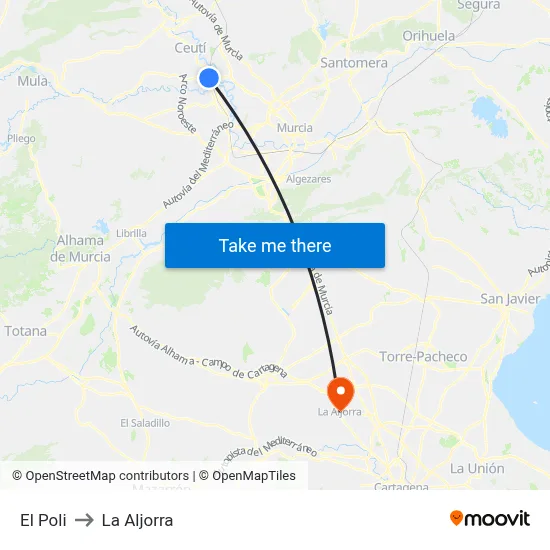El Poli to La Aljorra map