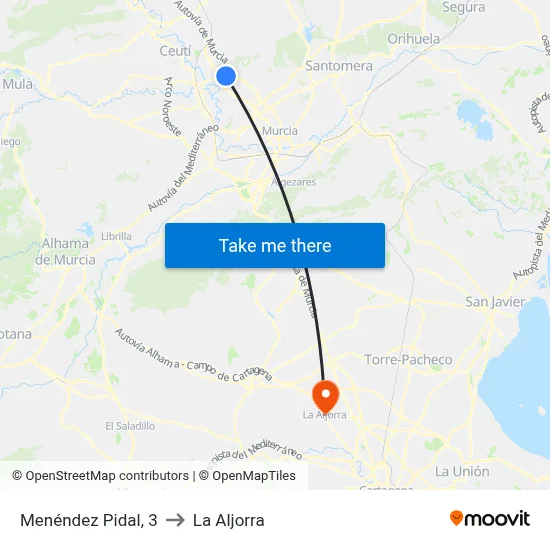 Menéndez Pidal, 3 to La Aljorra map