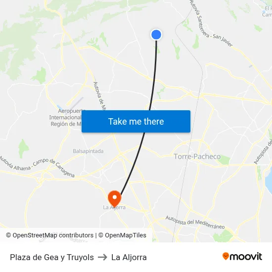 Plaza de Gea y Truyols to La Aljorra map