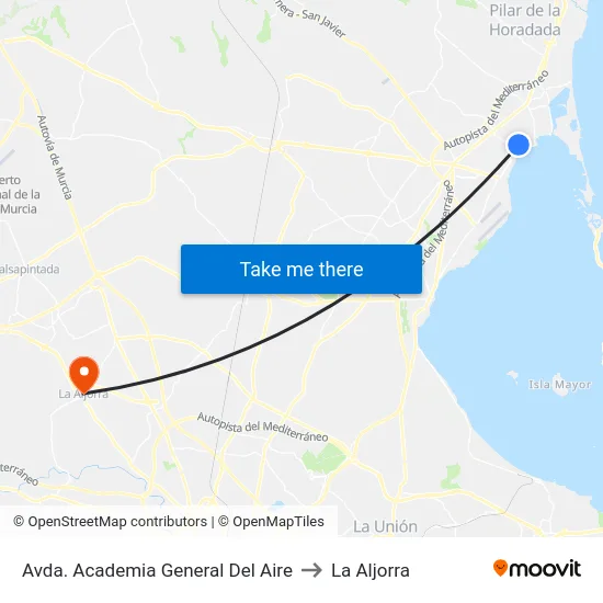 Avda. Academia General Del Aire to La Aljorra map