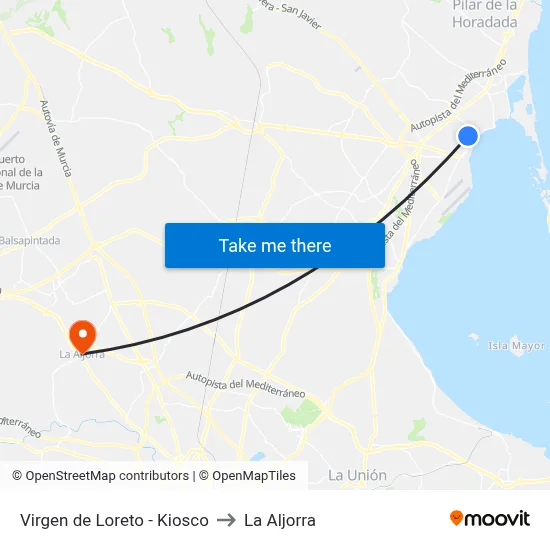 Virgen de Loreto - Kiosco to La Aljorra map