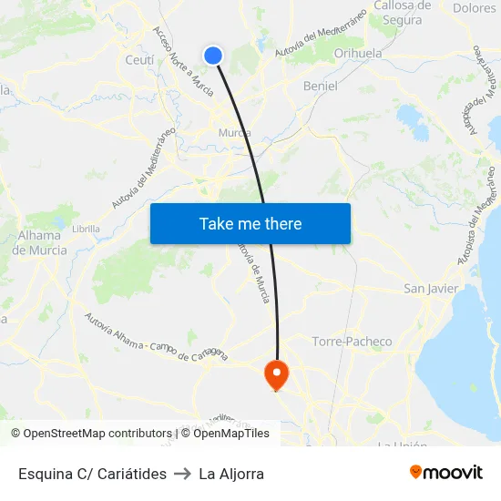 Esquina C/ Cariátides to La Aljorra map