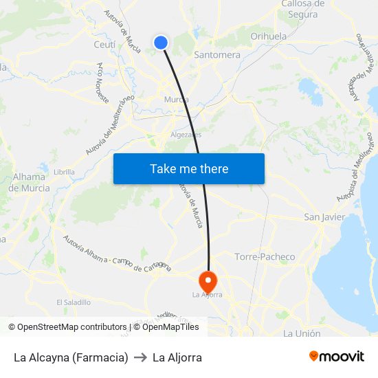 La Alcayna (Farmacia) to La Aljorra map