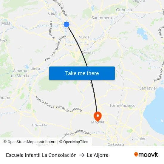 Escuela Infantil La Consolación to La Aljorra map