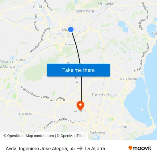 Avda. Ingeniero José Alegría, 55 to La Aljorra map