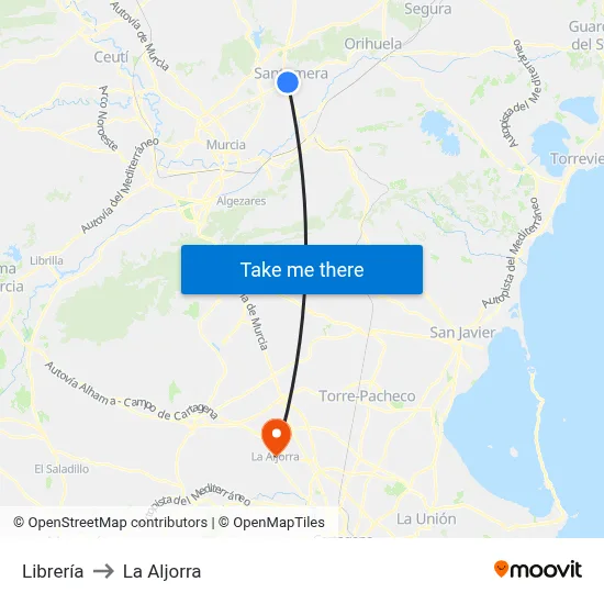 Librería to La Aljorra map