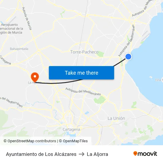 Ayuntamiento de Los Alcázares to La Aljorra map