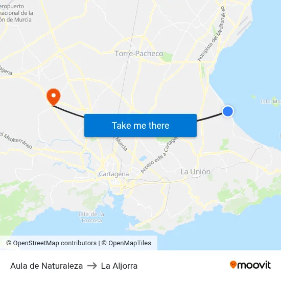 Aula de Naturaleza to La Aljorra map