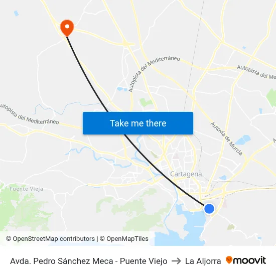 Avda. Pedro Sánchez Meca - Puente Viejo to La Aljorra map