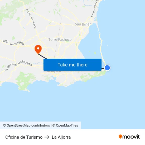 Oficina de Turismo to La Aljorra map