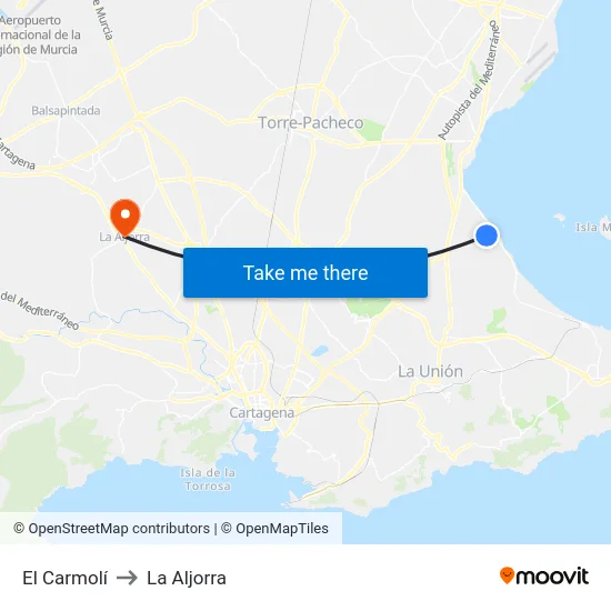 El Carmolí to La Aljorra map