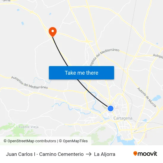 Juan Carlos I - Camino Cementerio to La Aljorra map