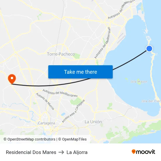 Residencial Dos Mares to La Aljorra map