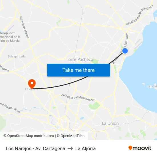Los Narejos - Av. Cartagena to La Aljorra map