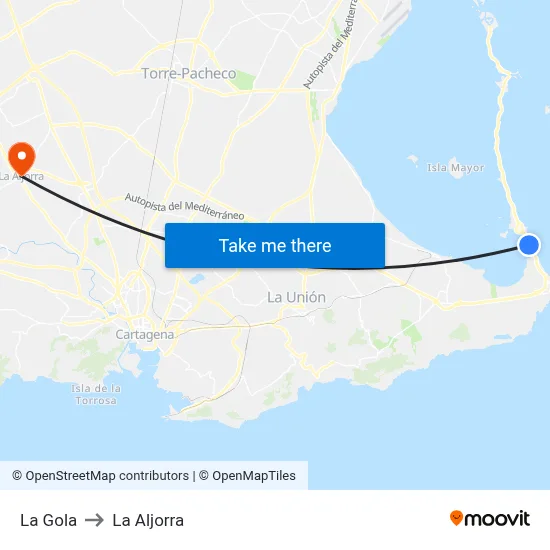 La Gola to La Aljorra map