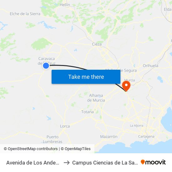 Avenida de Los Andenes to Campus Ciencias de La Salud map