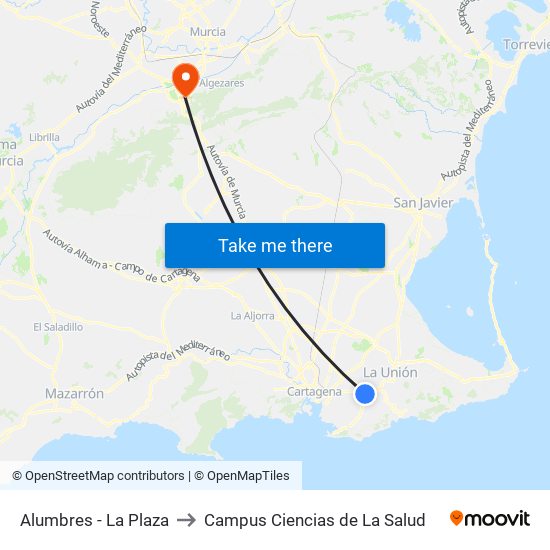 Alumbres - La Plaza to Campus Ciencias de La Salud map
