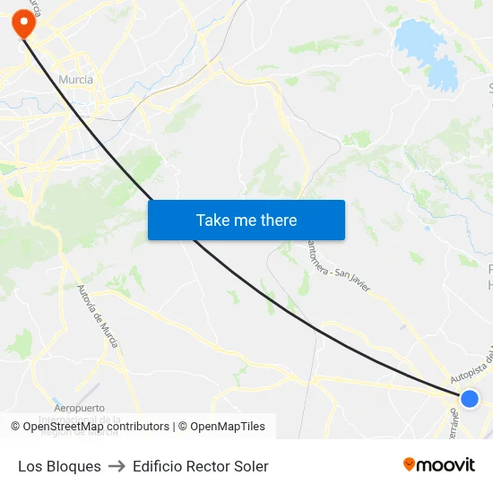 Los Bloques to Edificio Rector Soler map