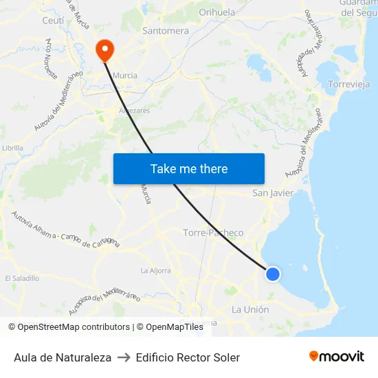 Aula de Naturaleza to Edificio Rector Soler map