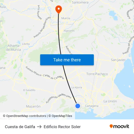 Cuesta de Galifa to Edificio Rector Soler map