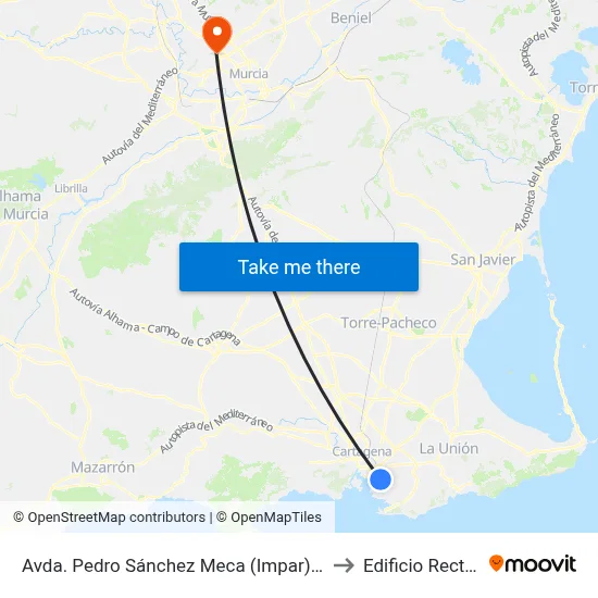 Avda. Pedro Sánchez Meca (Impar) - Conde de Ricla to Edificio Rector Soler map
