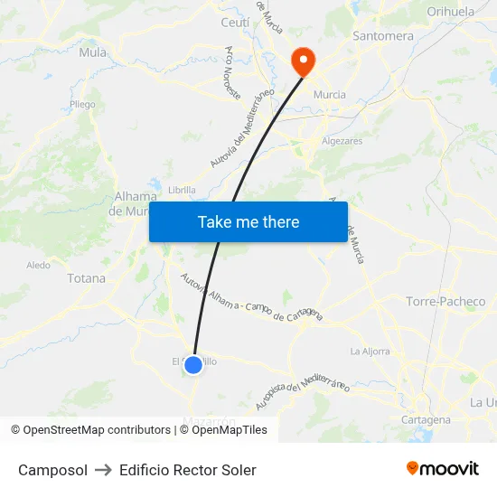 Camposol to Edificio Rector Soler map