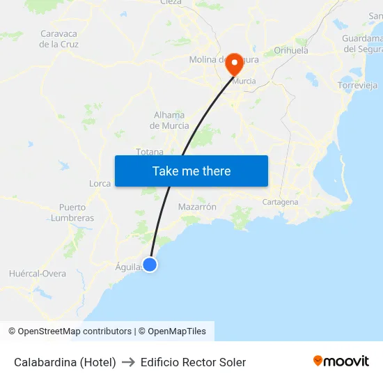 Calabardina (Hotel) to Edificio Rector Soler map