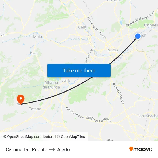 Camino Del Puente to Aledo map