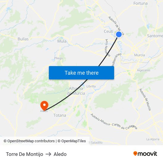 Torre De Montijo to Aledo map