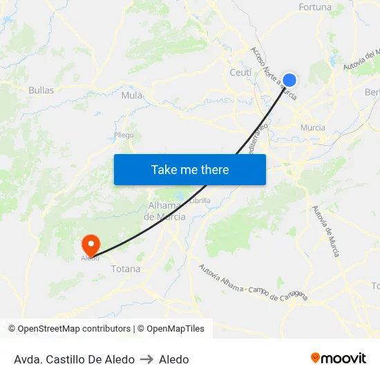 Avda. Castillo de Aledo to Aledo map